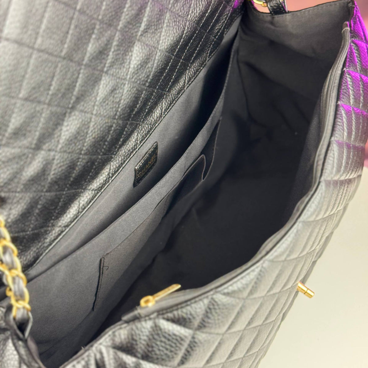 Chanel Black Quilted Leather Flap Bag with Gold Tone Hardware