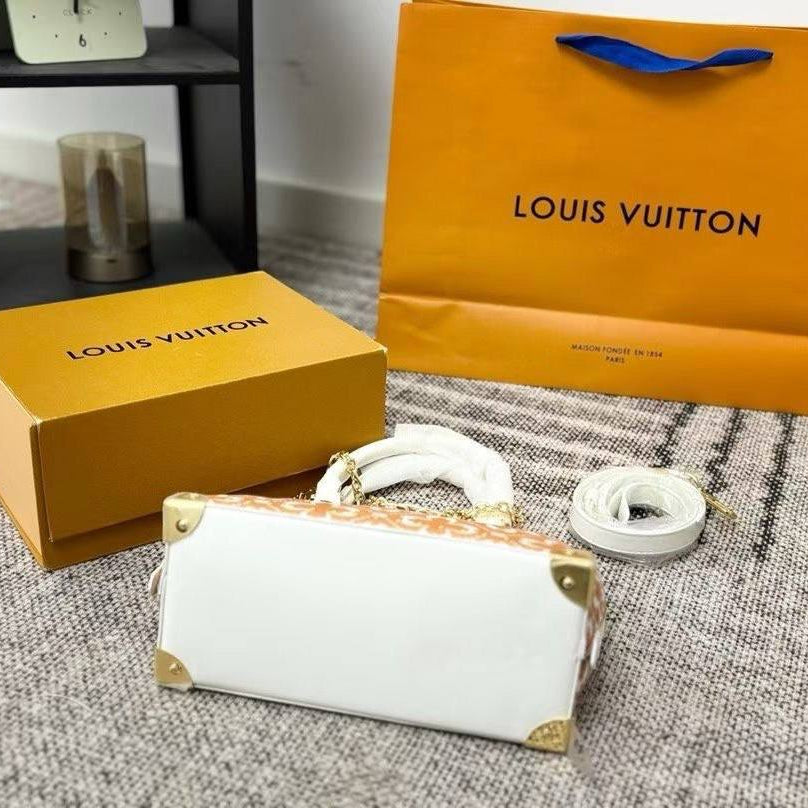 Monogram Pattern Dome Handbag with Chain Strap