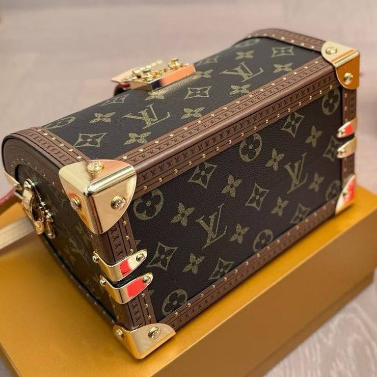 Louis Vuitton Speedy Trunk Handbag with Gold-Tone Hardware