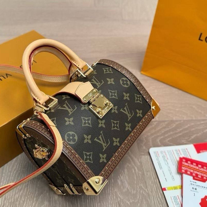 Louis Vuitton Speedy Trunk Handbag with Gold-Tone Hardware