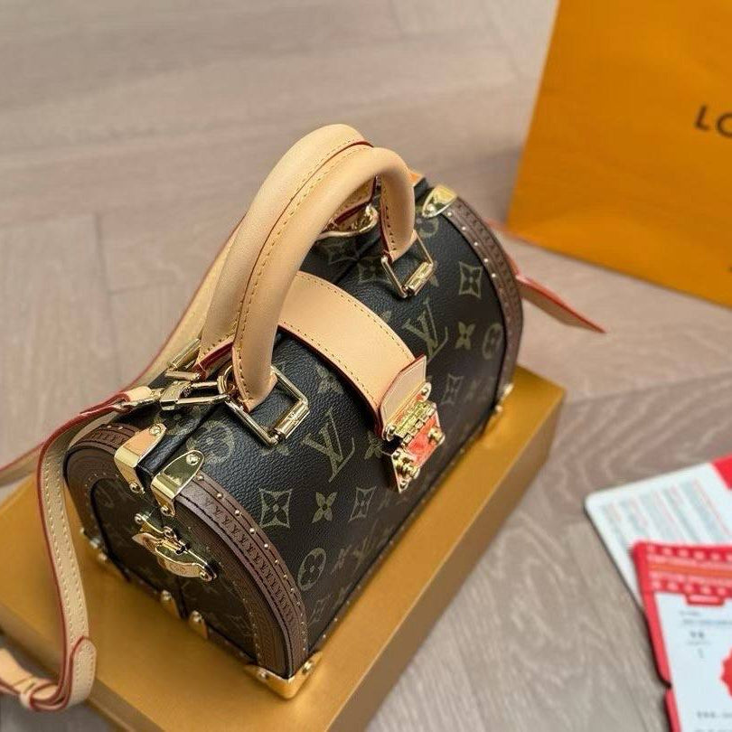 Louis Vuitton Speedy Trunk Handbag with Gold-Tone Hardware