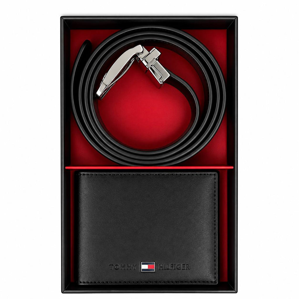 Tommy Hilfiger Signature Wallet and Double Faced Belt Gift Set