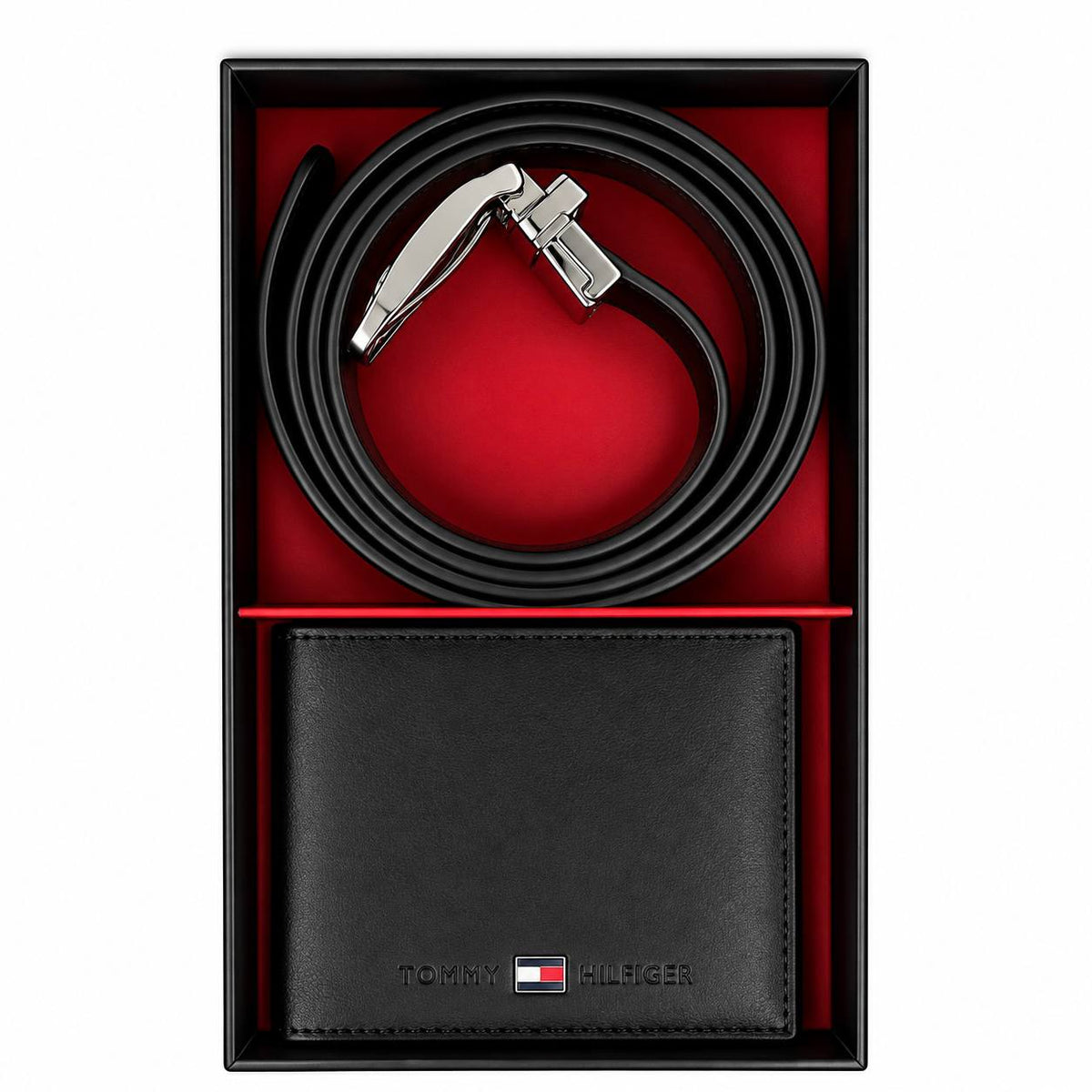 Tommy Hilfiger Signature Wallet and Double Faced Belt Gift Set