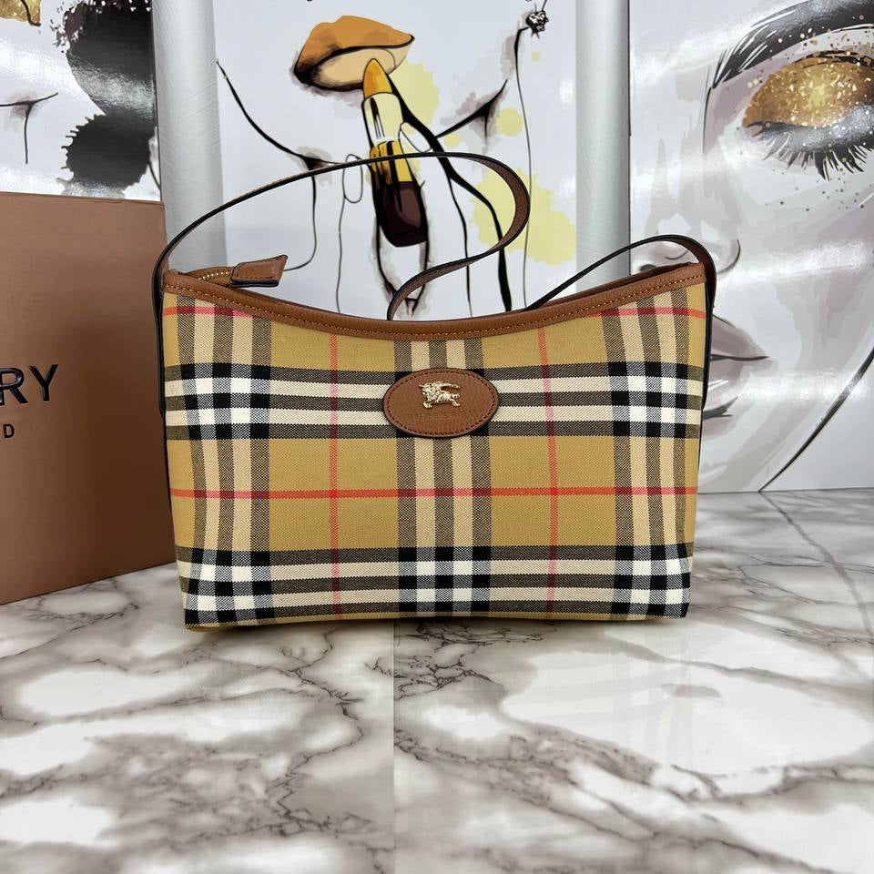 RURBERRY Beige & Brown Satchel 👜 Classic Style 💼