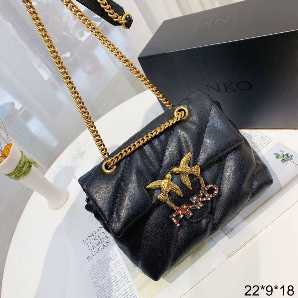 PINKO Chic Black Bag 🖤🤍 Top Quality