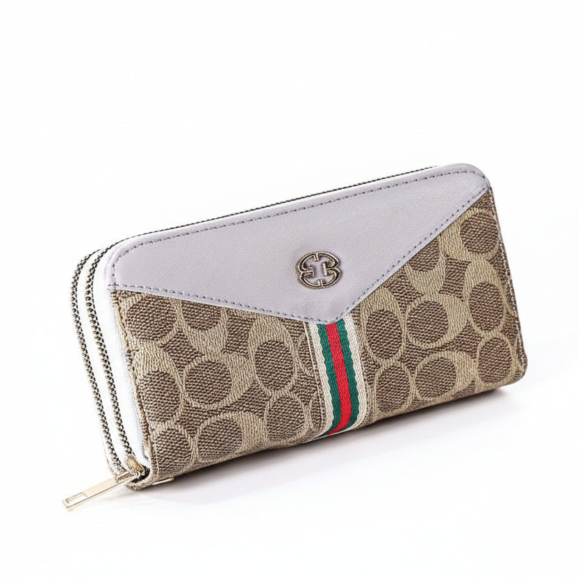 Chic Colorblock Wallet 🌈 Beige, Gray, Green, & Red 💖