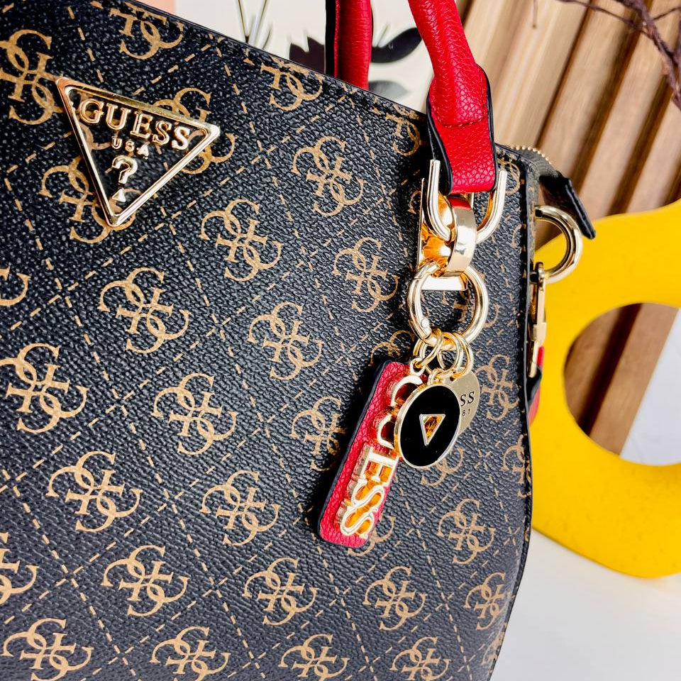 GUESS Colorblock Satchel 👜🤎❤️🖤