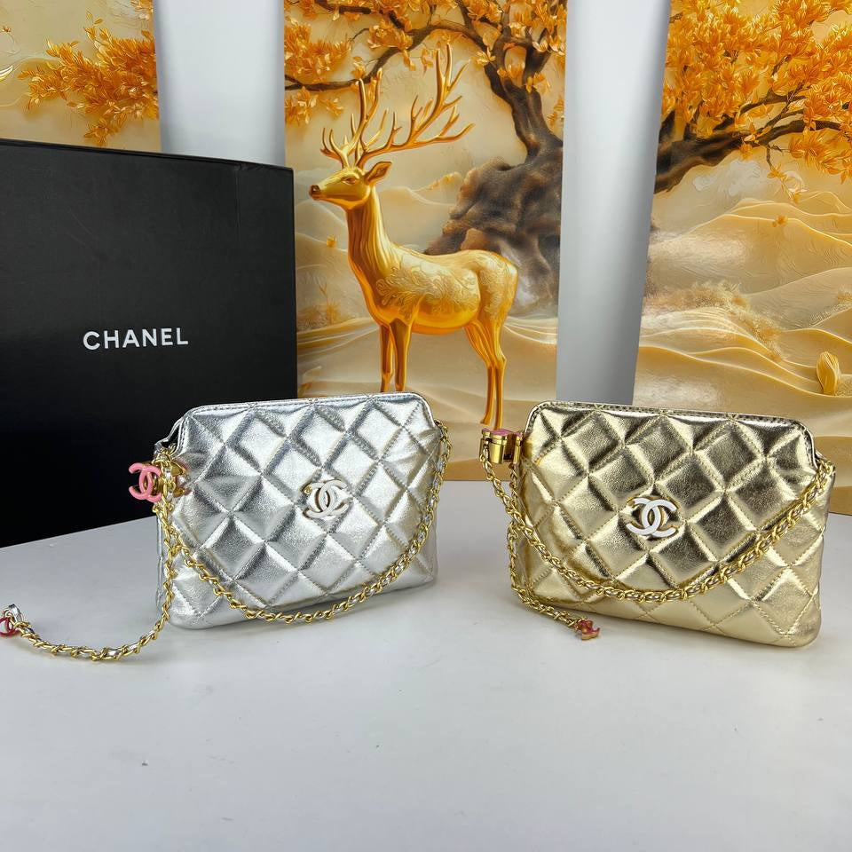 Chanel Quilted Metallic Chain Bag 👜✨
