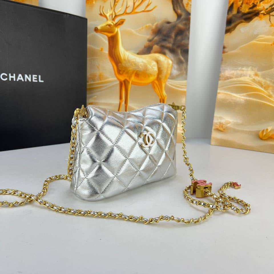 Chanel Quilted Metallic Chain Bag 👜✨