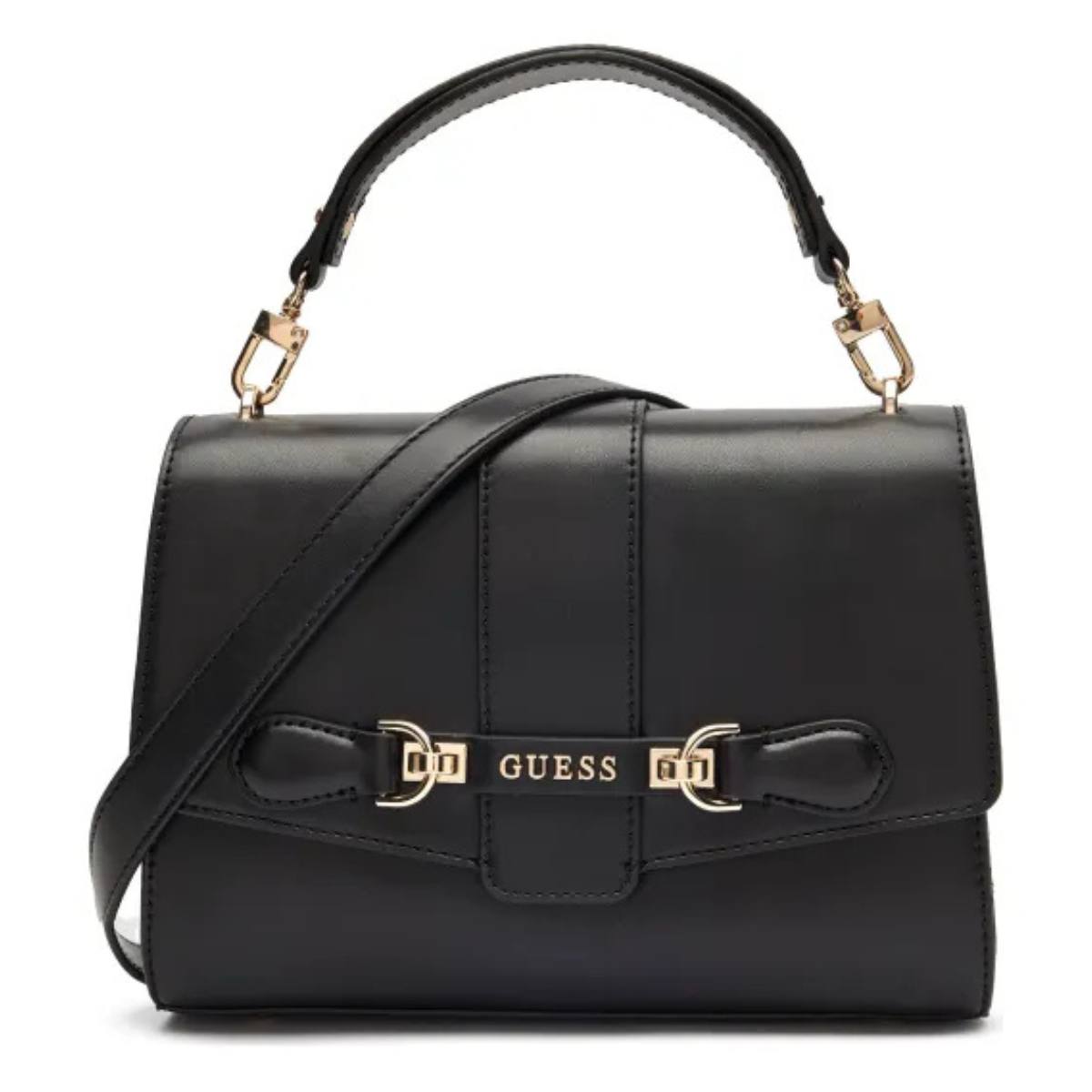 Guess Signature Flap Handbag with Gold Tone Hardware 👜✨