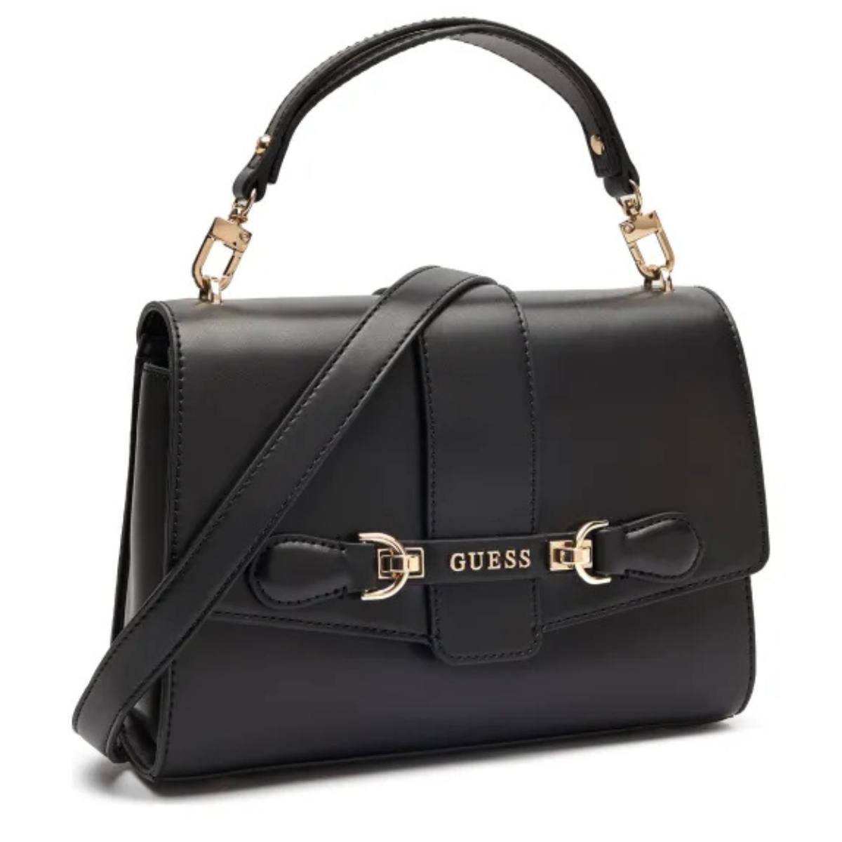 Guess Signature Flap Handbag with Gold Tone Hardware 👜✨