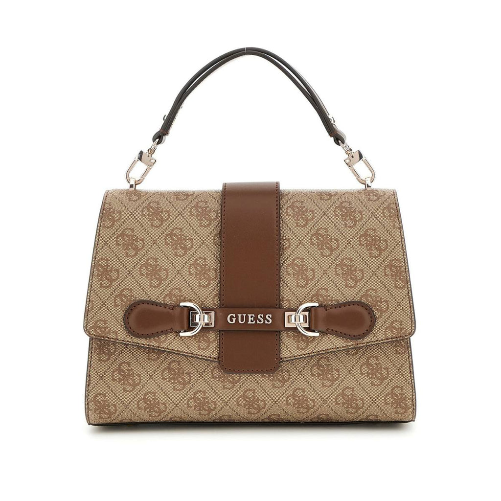 Guess Signature Flap Handbag with Gold Tone Hardware 👜✨