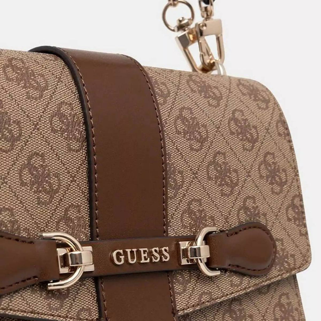 Guess Signature Flap Handbag with Gold Tone Hardware 👜✨
