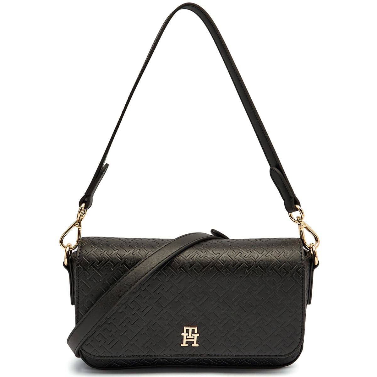 Tommy Hilfiger Monogram Embossed Shoulder Bag with Gold Hardware ✨👜