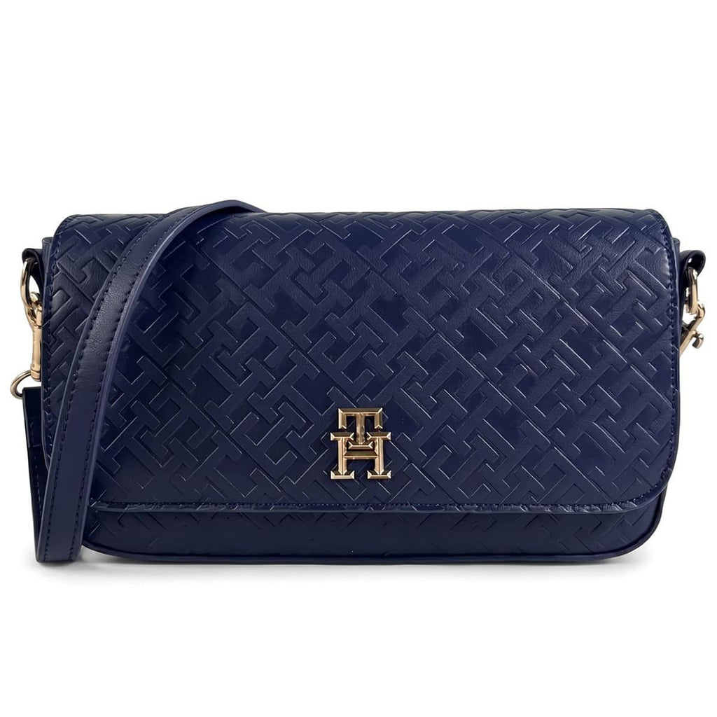Tommy Hilfiger Monogram Embossed Shoulder Bag with Gold Hardware ✨👜