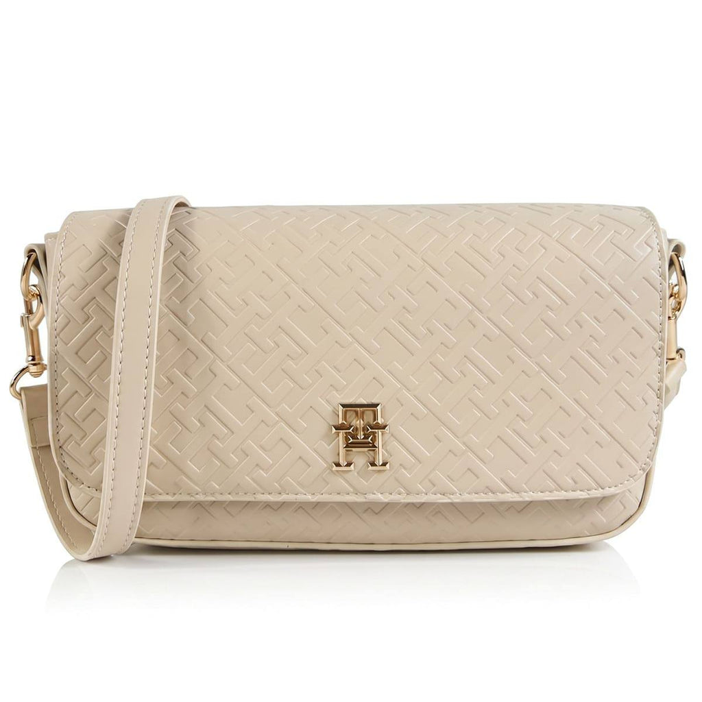 Tommy Hilfiger Monogram Embossed Shoulder Bag with Gold Hardware ✨👜