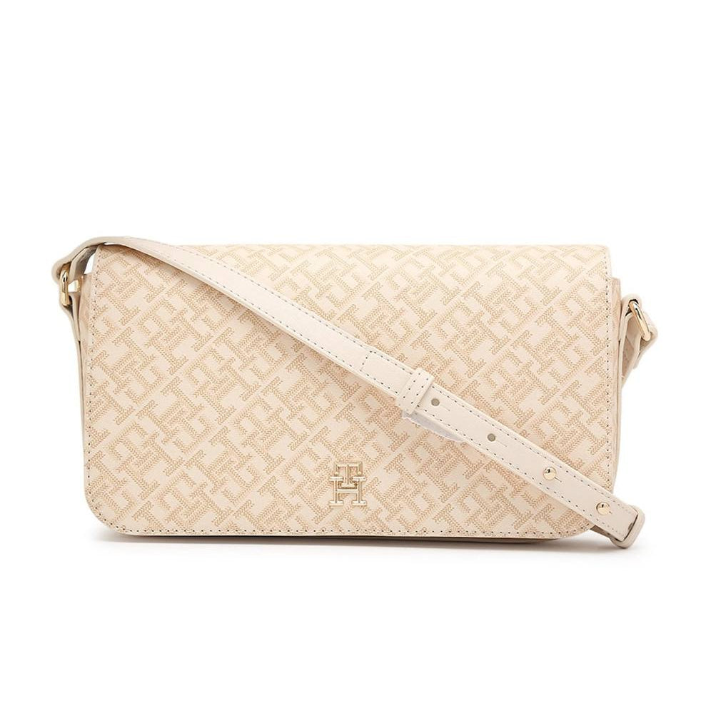 Tommy Hilfiger Monogram Embossed Shoulder Bag with Gold Hardware ✨👜