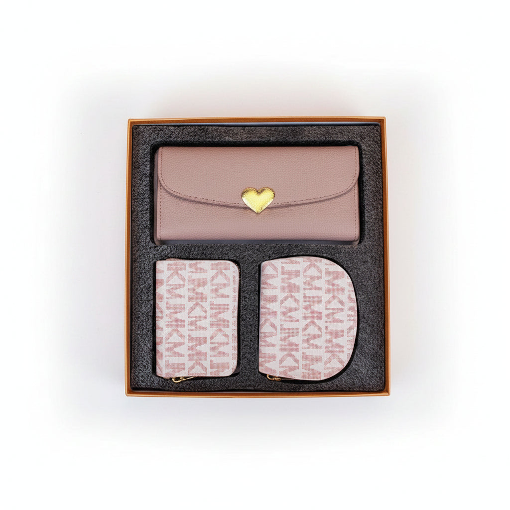 Louie Dennis Heart Clasp 3-Piece Wallet Gift Set 💖✨
