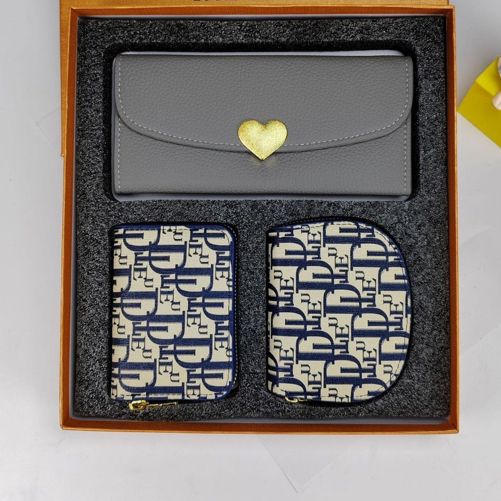 Louie Dennis Heart Clasp 3-Piece Wallet Gift Set 💖✨