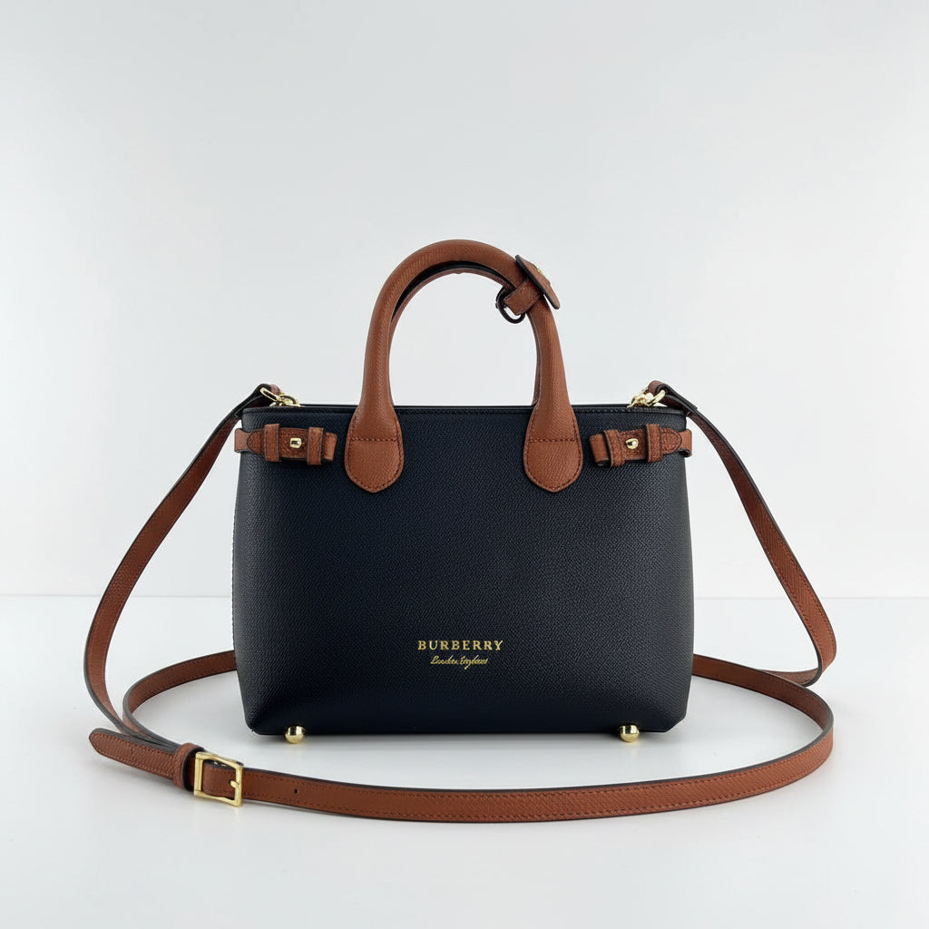 Burberry Two Tone Structured Handbag