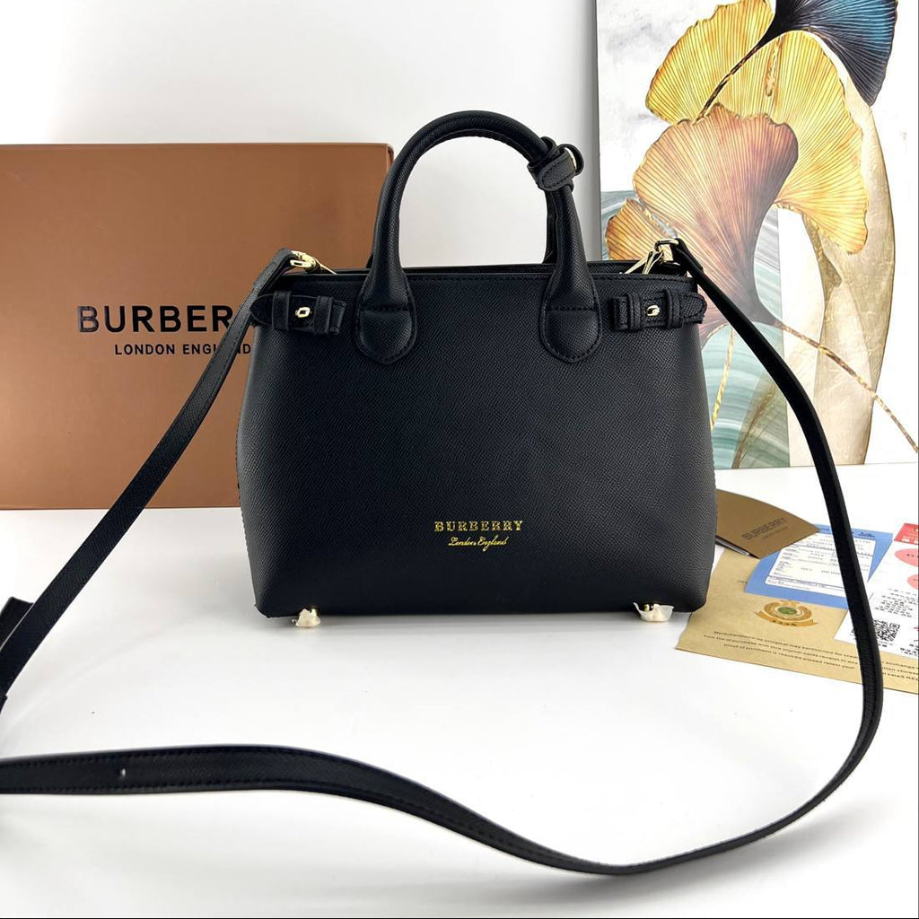 Burberry Two Tone Structured Handbag