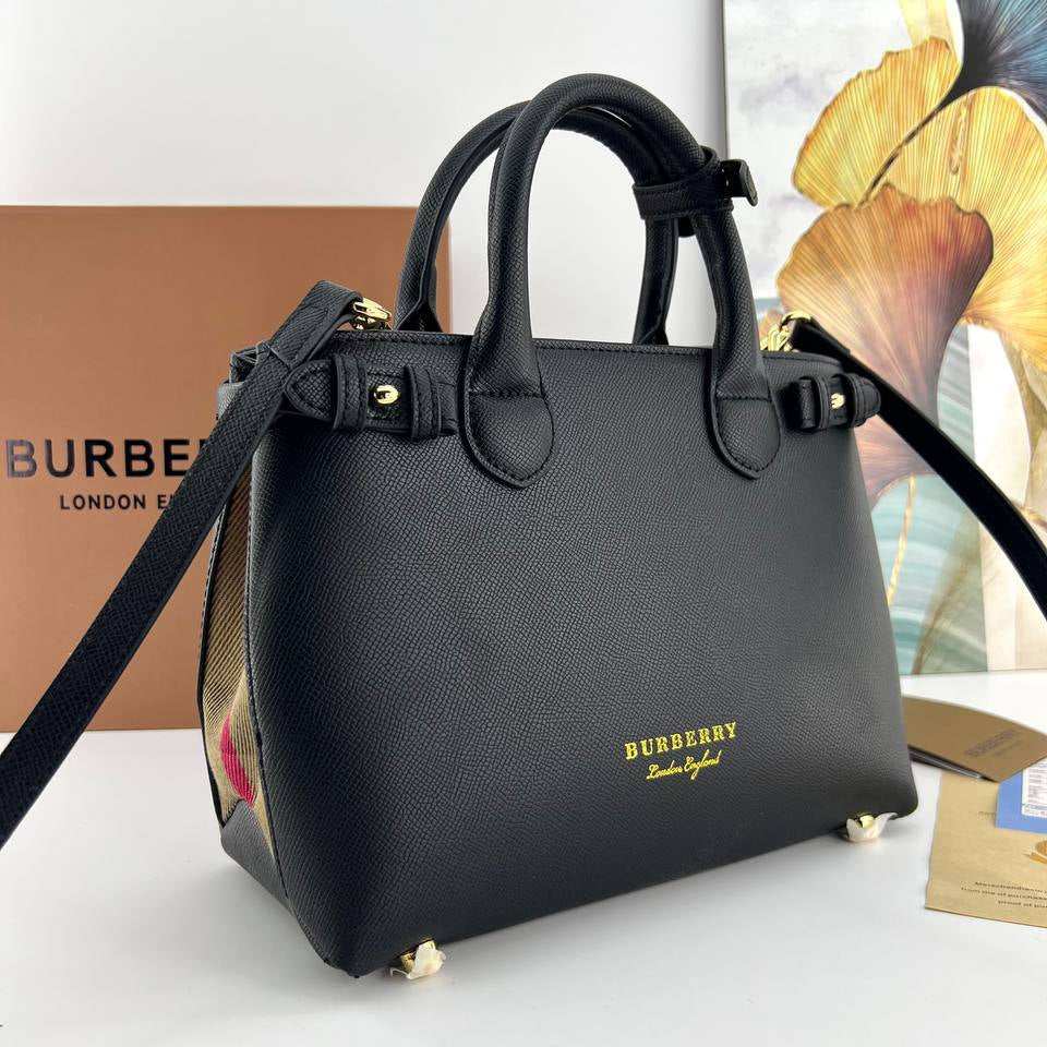 Burberry Two Tone Structured Handbag