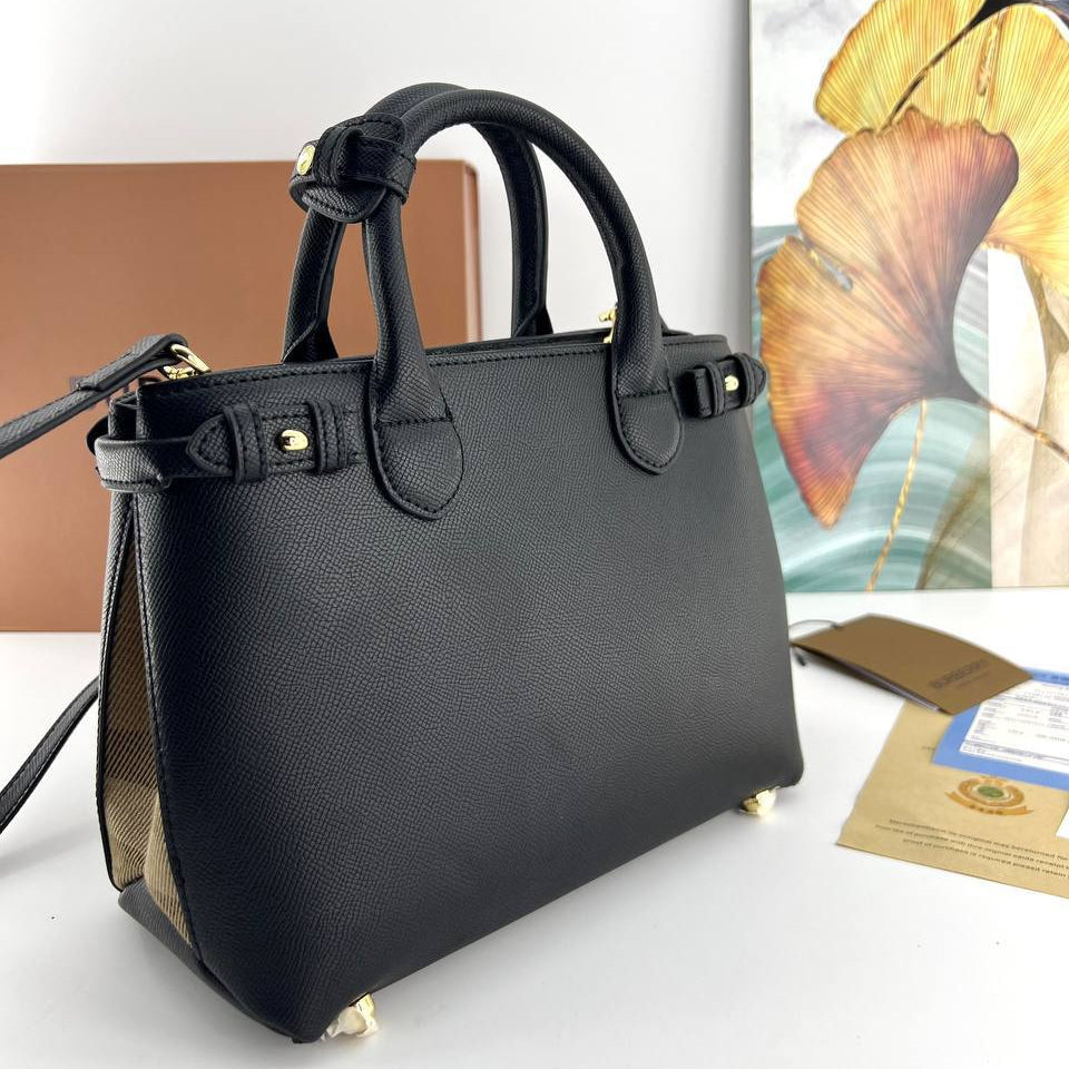 Burberry Two Tone Structured Handbag