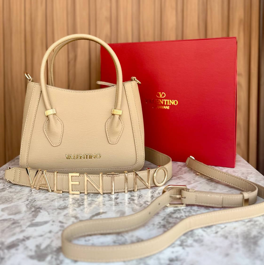 Valentino Garavani Signature Red Structured Handbag