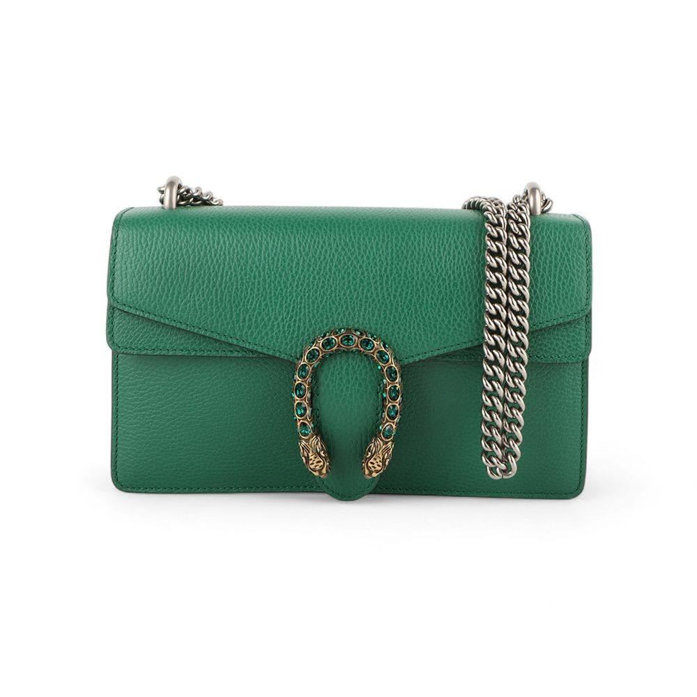 Gucci Dionysus Leather Chain Wallet with Tiger Head Closure
