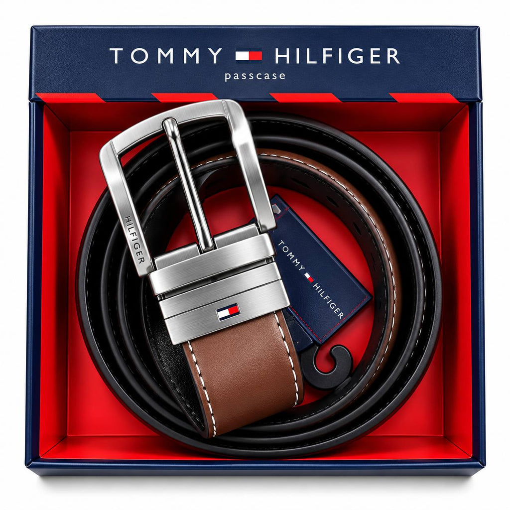 Tommy Hilfiger Reversible Leather Belt Gift Set