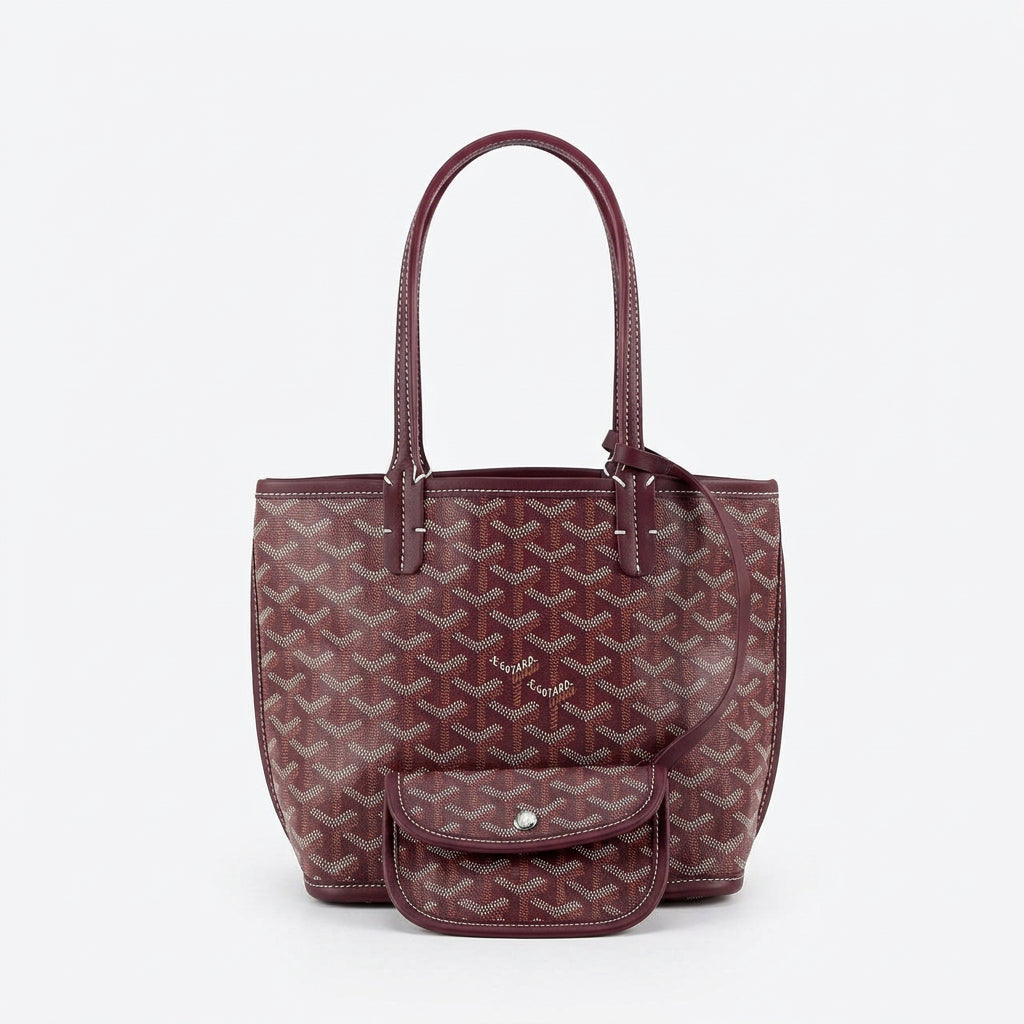 Classic Goyard Style Tote Bag with Matching Pouch