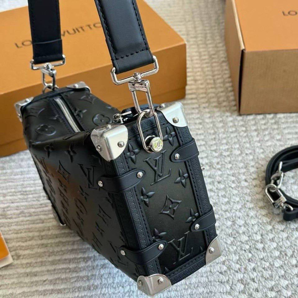 Louis Vuitton Monogram Side Trunk Bag in Black Leather 👜✨🖤
