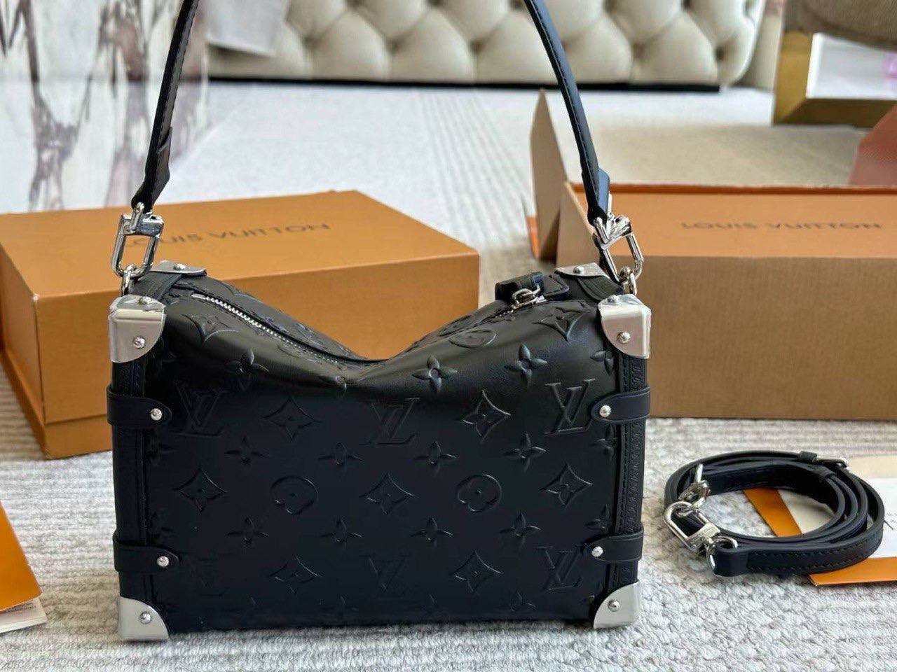 Louis Vuitton Monogram Side Trunk Bag in Black Leather 👜✨🖤