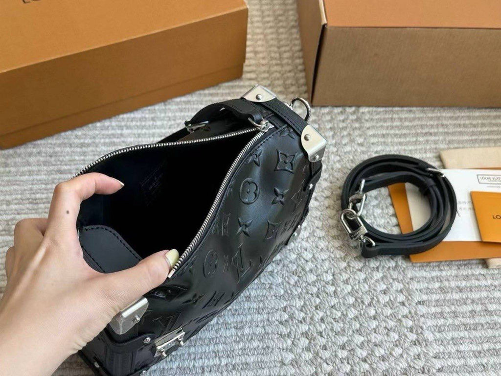Louis Vuitton Monogram Side Trunk Bag in Black Leather 👜✨🖤