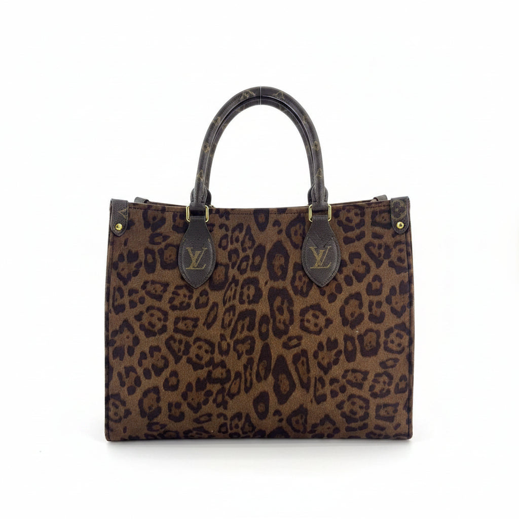 L.V Leopard Print Tote Bag with Signature Leather Handles 🐆👜