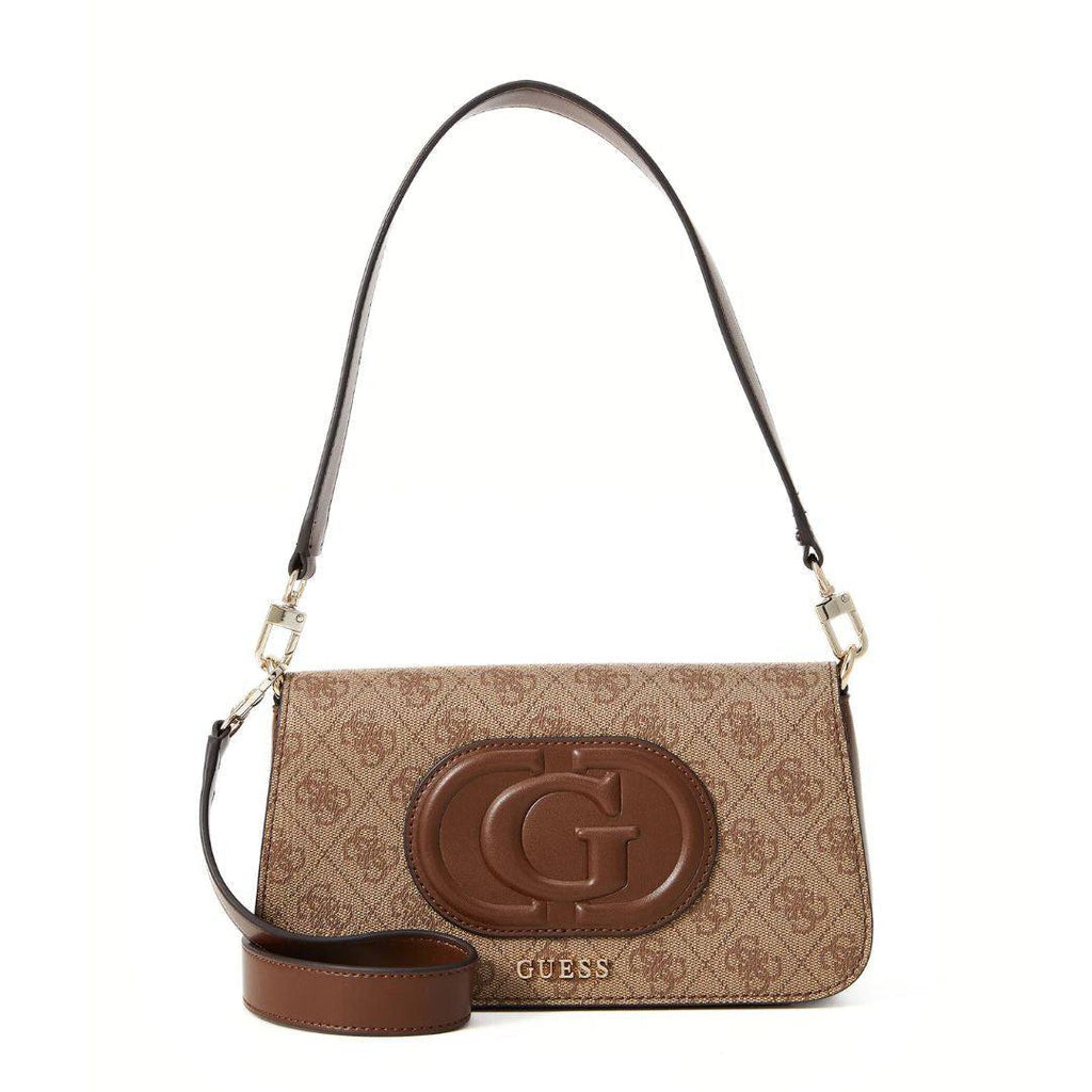 Guess Logo Embossed Shoulder Bag with Versatile Straps 👜✨