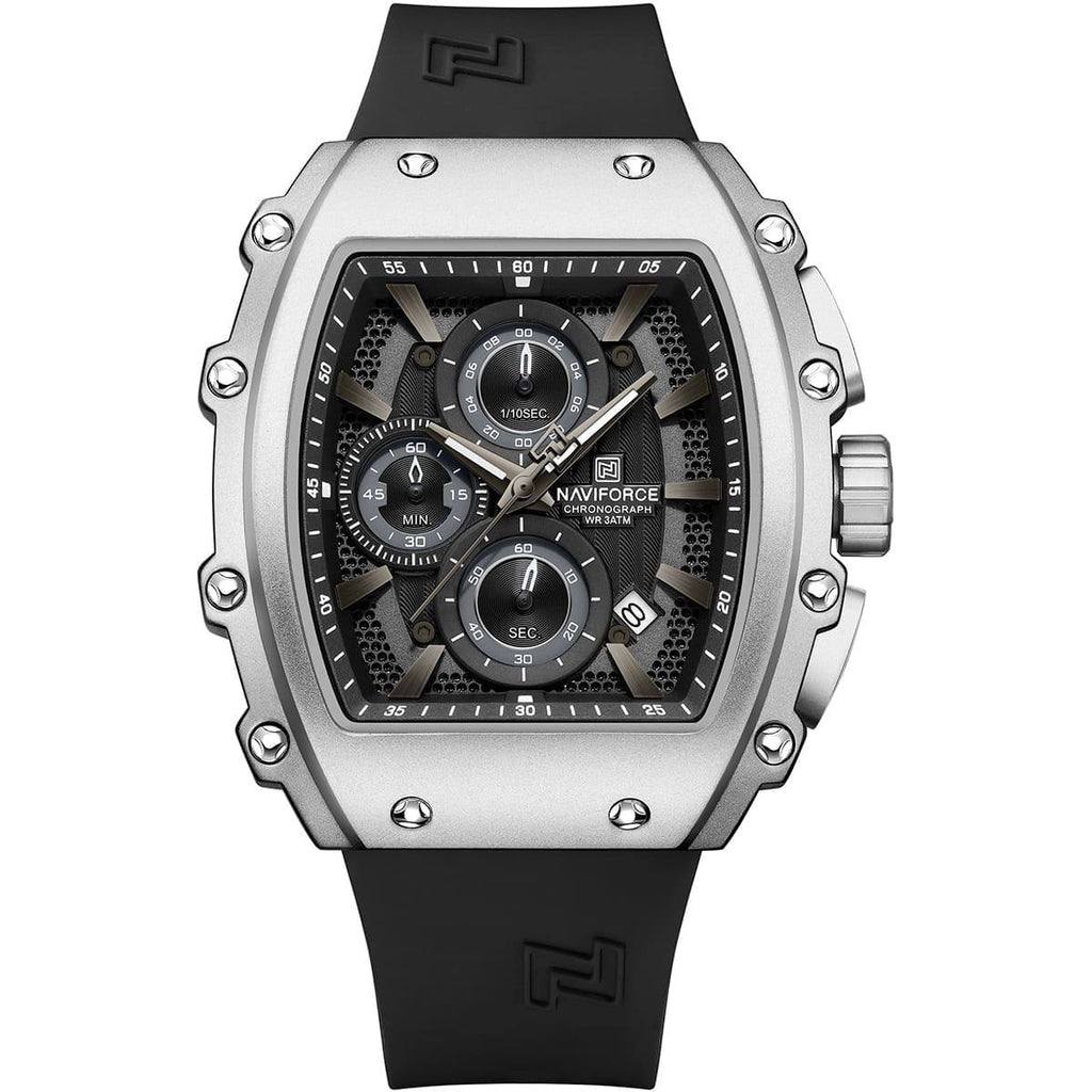 NAVIFORCE Tonneau Chronograph with Silicone Strap