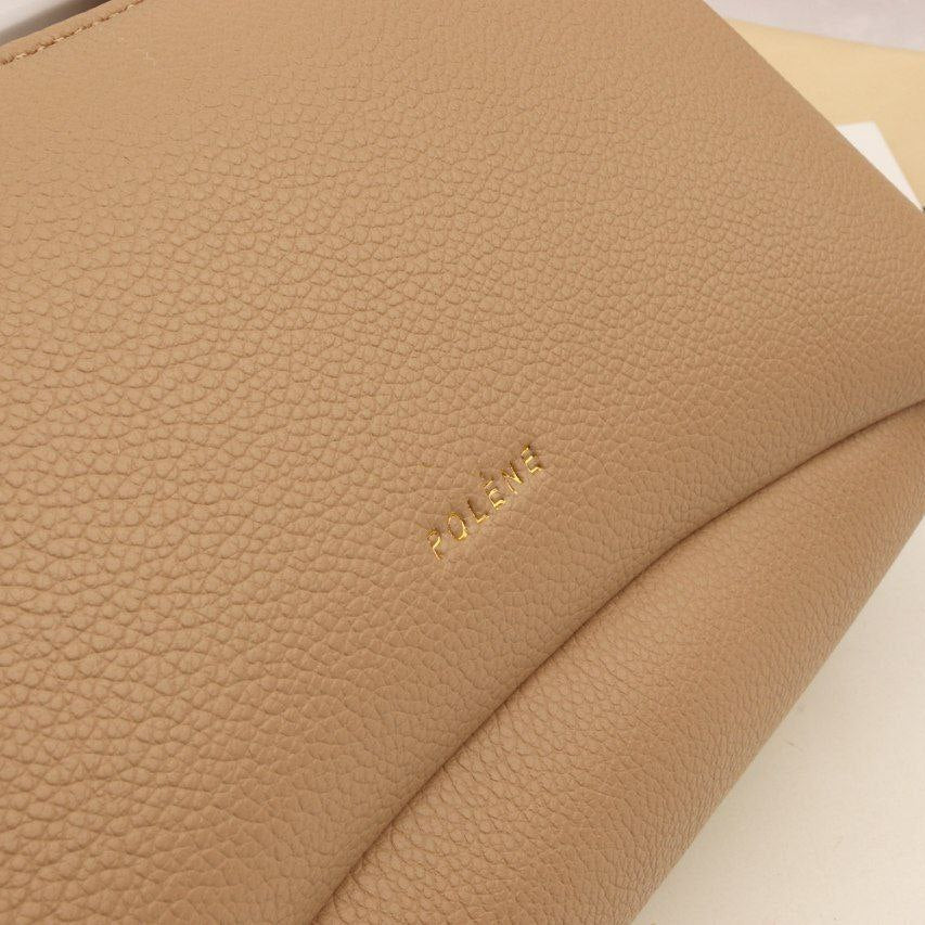 Polene Sculptural Crescent Shoulder Bag in Beige