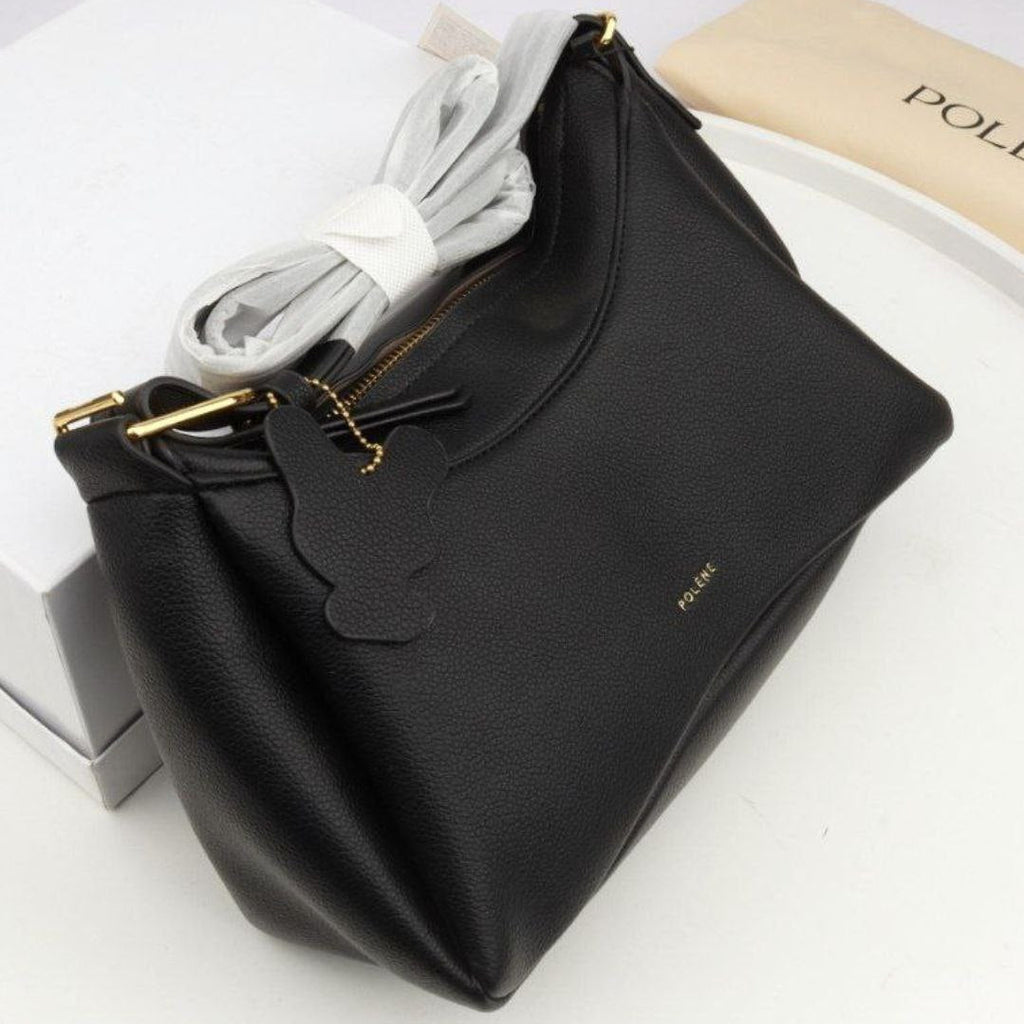 Polene Sculptural Crescent Shoulder Bag in Beige