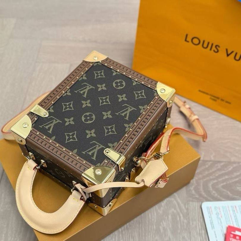 Louis Vuitton Monogram Camera Box Bag with Gold Tone Hardware
