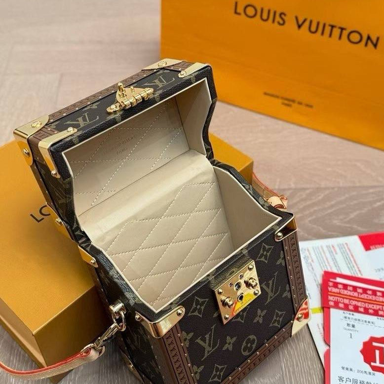 Louis Vuitton Monogram Camera Box Bag with Gold Tone Hardware