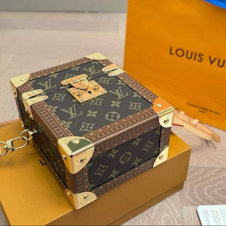 Louis Vuitton Monogram Camera Box Bag with Gold Tone Hardware