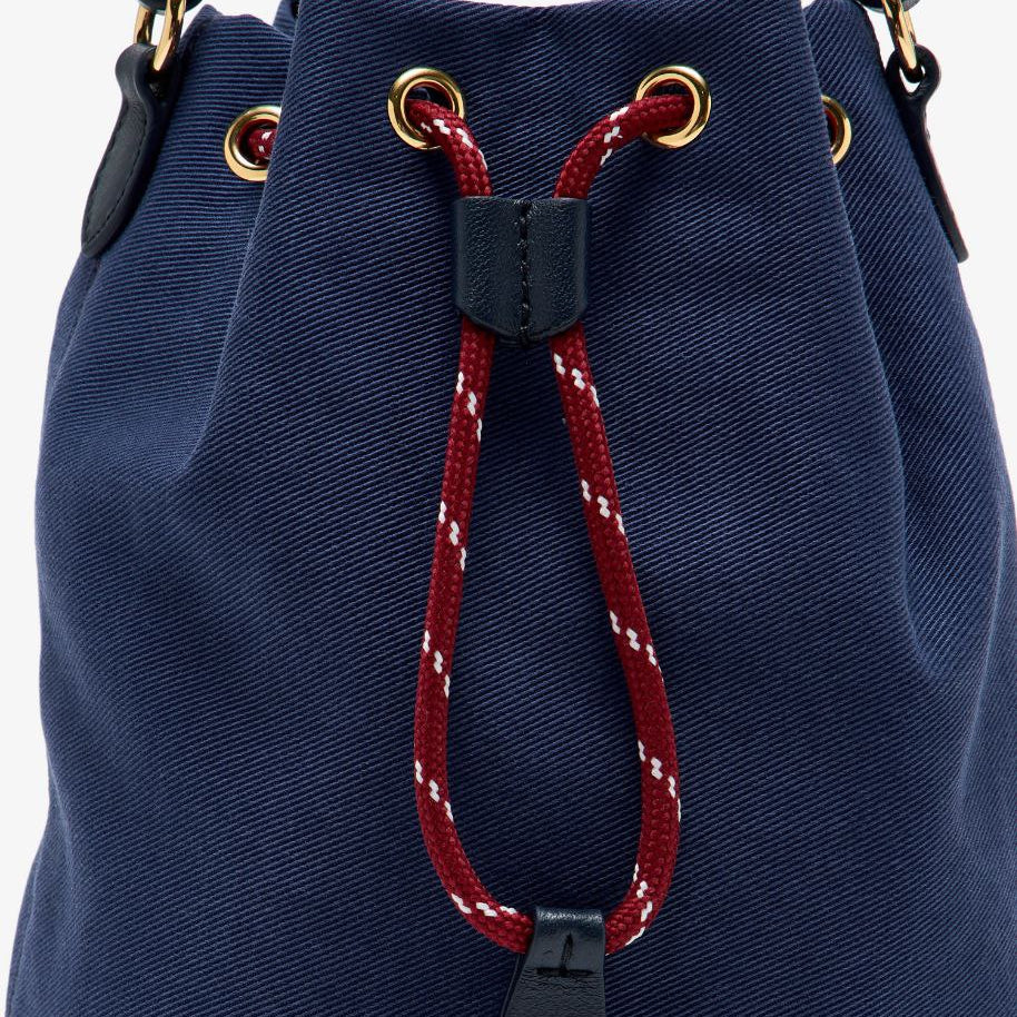 Miu Miu Canvas Drawstring Bucket Bag in Olive Green