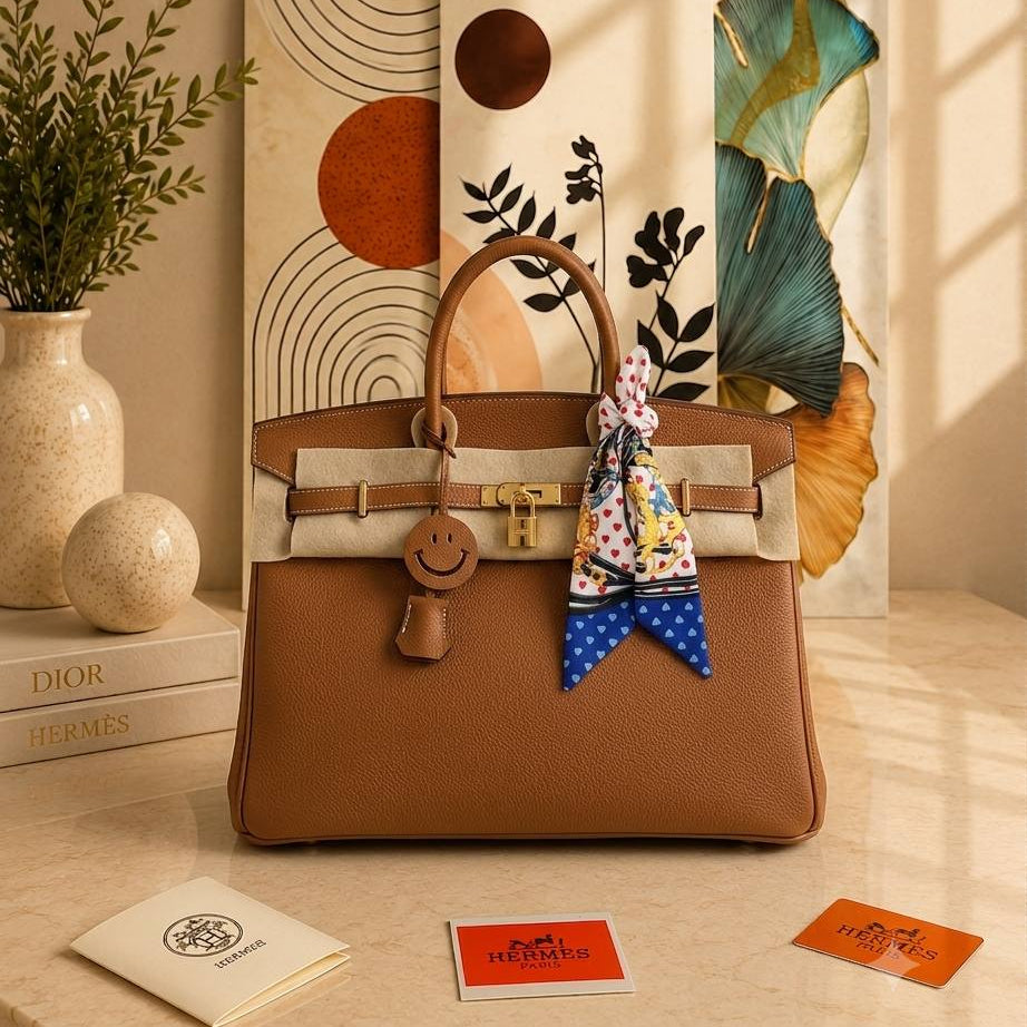 Classic Brown Genuine Leather Hand Carry Satchel