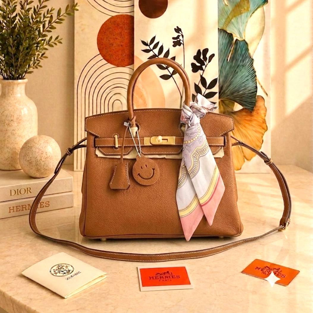 Classic Brown Genuine Leather Hand Carry Satchel
