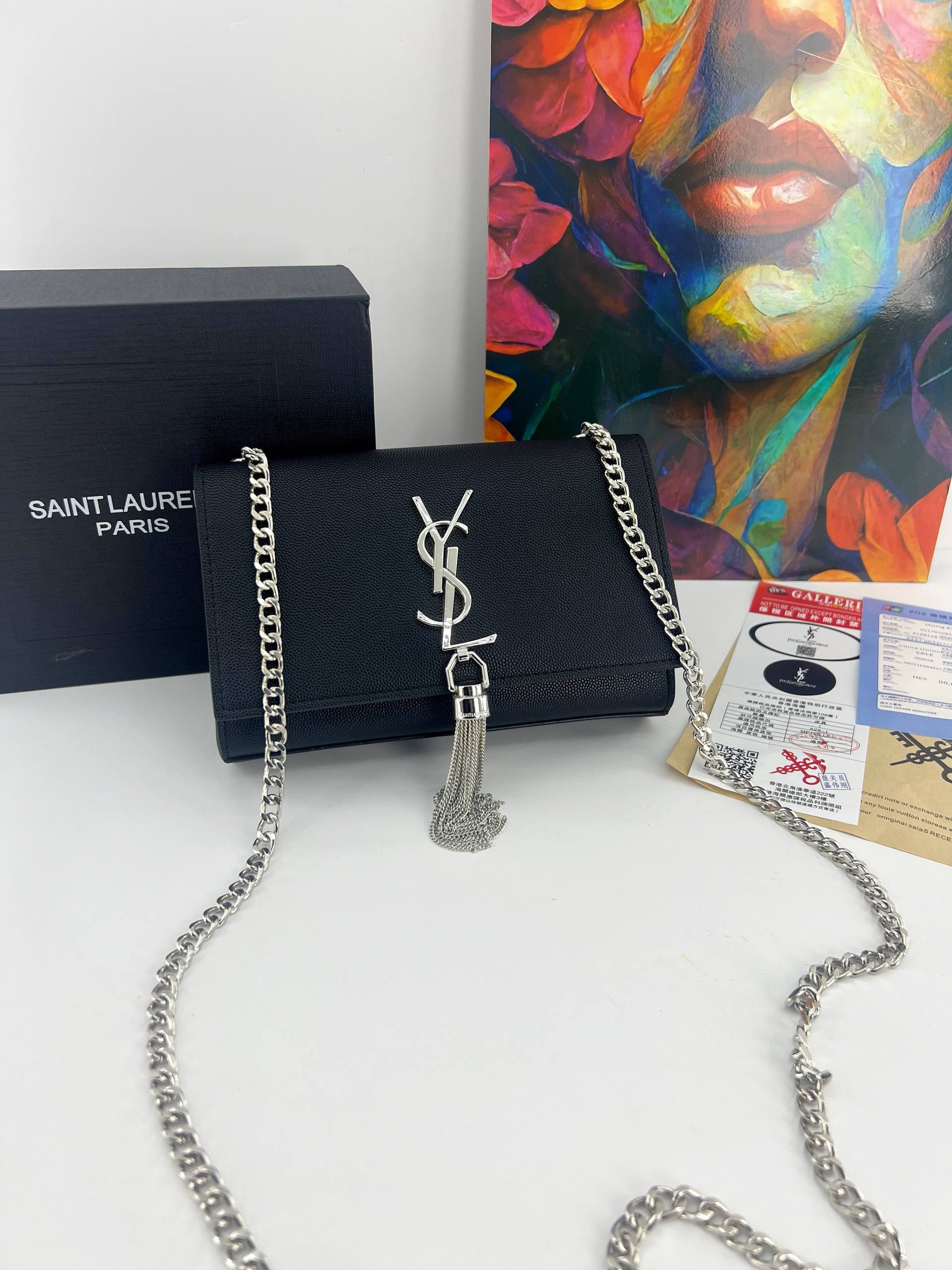 YSL Gold & Black Clutch 🖤✨ Glamorous Evening Bag