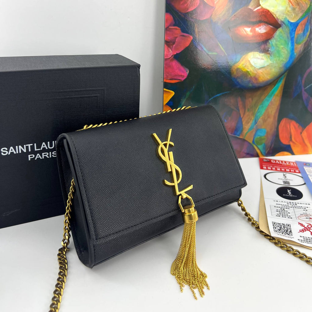 YSL Gold & Black Clutch 🖤✨ Glamorous Evening Bag