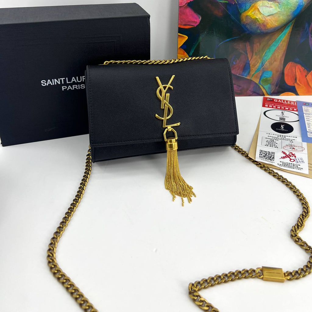 YSL Gold & Black Clutch 🖤✨ Glamorous Evening Bag