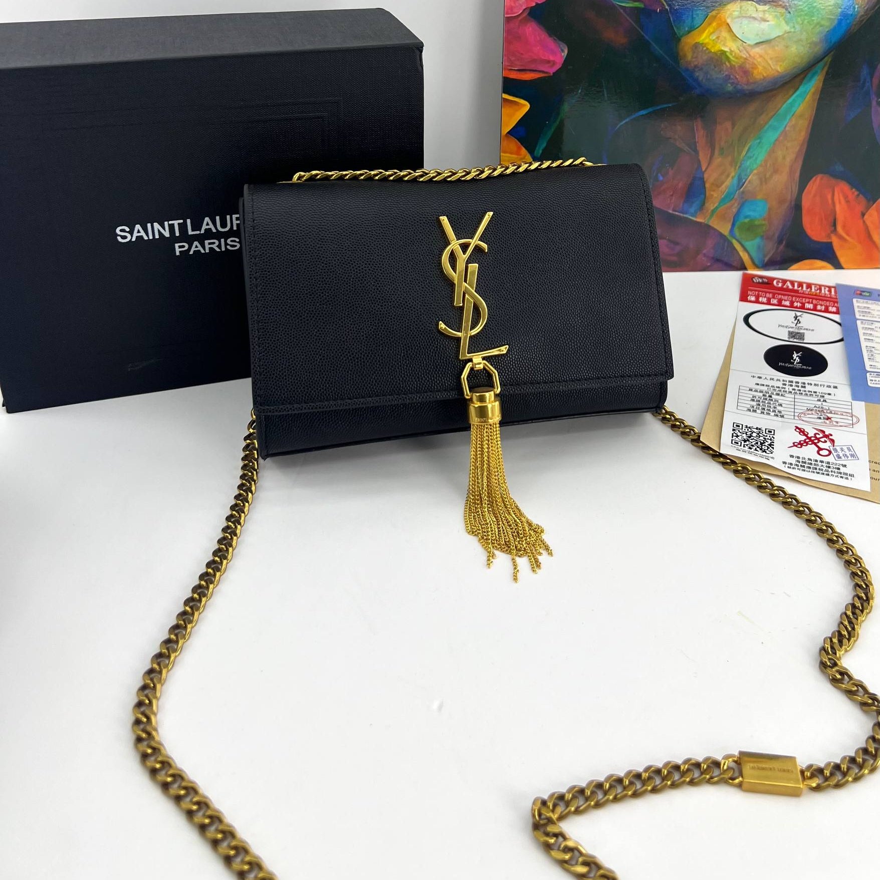 YSL Gold & Black Clutch 🖤✨ Glamorous Evening Bag
