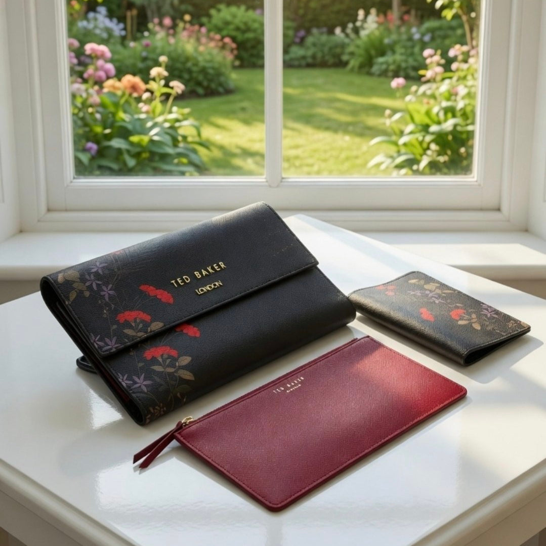 Ted Baker Multi-Task Pouch: Black & Red 💼❤️